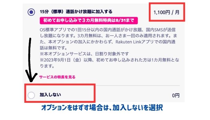 通話かけ放題オプションのはずし方